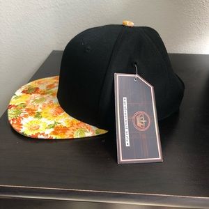 Crown Flat Billed SnapBack (Yellow Floral)